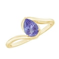 thumbnail image 1 of Rosec Jewels Pear Shape Tanzanite Solitaire Bypass Ring, December Birthstone Ring (5X7 mm), 10K Yellow Gold, US 9.50, 1 of 8