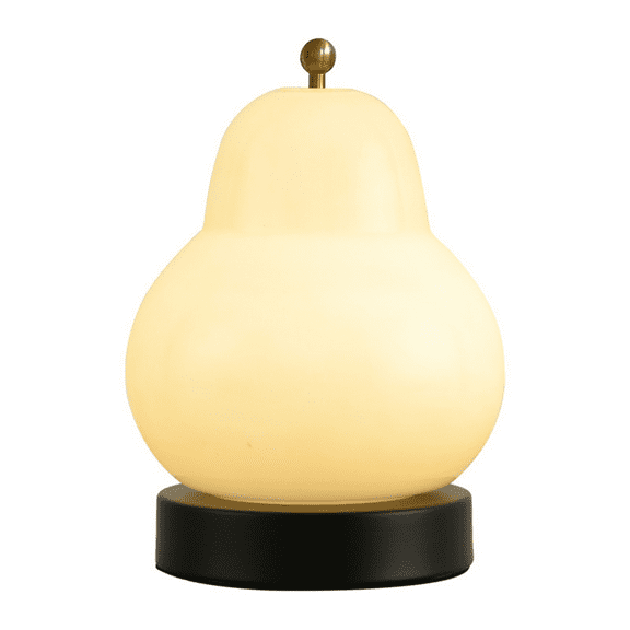 Pear Shaped Glass Table Lamp Suitable for Bedside Bedroom Study Living Room Decorative Night Light HomeDecor Milk Yellow