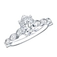 thumbnail image 1 of Pear Shaped Lab Diamond Cathedral Engagement Ring (EF-VS Quality), 14K White Gold, US 11.50, 1 of 8