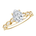 thumbnail image 1 of Pear Shaped Lab Diamond Cathedral Engagement Ring (EF-VS Quality), 14K Yellow Gold, US 5.00, 1 of 8