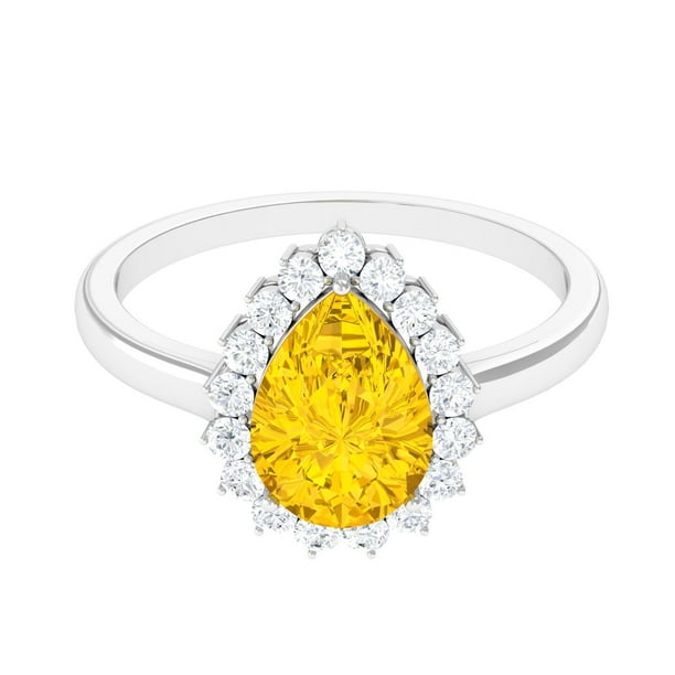 Pear shaped yellow sapphire ring outlet