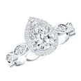 thumbnail image 1 of Rosec Jewels Pear Shaped Moissanite Engagement Ring, Classic Teardrop Ring for Women (6X8 mm), 925 Sterling Silver, US 4.00, 1 of 7