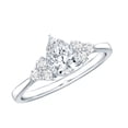 thumbnail image 1 of Rosec Jewels Classic Moissanite Pear Shaped Engagement Ring for Women - D-VS1 Quality Certified - with Jewelry Box, 925 Sterling Silver, US 4.00, 1 of 8
