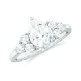 thumbnail image 1 of Rosec Jewels Certified Moissanite Pear Shape Engagement Ring 1 Carat - Designer Ring - 6X8 mm - D-VS1 Quality, 14K White Gold, US 13.00, 1 of 9
