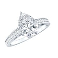 thumbnail image 1 of Rosec Jewels Pear Shaped Moissanite Engagement Rings 2 Carat - 7x10 mm - D-VS1 Quality, 14K White Gold, US 7.50, 1 of 9