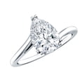 thumbnail image 1 of Rosec Jewels Moissanite Teardrop Engagement Ring 2 Carat - 7X10 mm - Bypass Ring - D-VS1 Quality Certified, 18K White Gold, US 6.50, 1 of 8