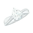 thumbnail image 1 of Rosec Jewels Pear Shaped Moissanite Solitaire Engagement Ring for Women (1 Ct, 6X8 mm), 18K White Gold, US 10.00, 1 of 8