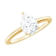 thumbnail image 1 of Rosec Jewels Moissanite Solitaire Engagement Ring 1 Carat - 6X8 mm Moissanite Teardrop Ring - D-VS1 Grade Certified, 10K Yellow Gold, US 3.00, 1 of 8