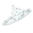 thumbnail image 1 of Rosec Jewels Certified Moissanite Teardrop Engagement Ring 2 Carat - 7X10 mm Moissanite Solitaire Ring - D-VS1 Quality, 14K White Gold, US 12.50, 1 of 8