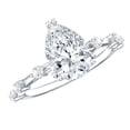 thumbnail image 1 of Rosec Jewels Certified Moissanite Teardrop Engagement Ring 2 Carat - 7X10 mm Moissanite Solitaire Ring - D-VS1 Quality, 18K White Gold, US 10.00, 1 of 8