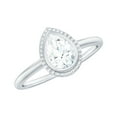 thumbnail image 1 of Rosec Jewels Certified Moissanite Teardrop Engagement Ring - Solitaire Ring - 5X7 mm Pear Shape - D-VS1 Grade, 10K White Gold, US 6.00, 1 of 6