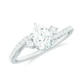 thumbnail image 1 of Rosec Jewels Pear Shaped Solitaire Moissanite Bypass Engagement Ring with Side Stones (1.2 CT), 14K White Gold, US 10.50, 1 of 8