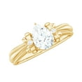 thumbnail image 1 of Rosec Jewels Certified Moissanite Solitaire Engagement Ring (5x7 mm, D-VS1 Quality) - Bow Tie Ring for Women, 18K Yellow Gold, US 12.00, 1 of 8