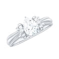 thumbnail image 1 of Rosec Jewels Certified Moissanite Solitaire Engagement Ring (5x7 mm, D-VS1 Quality) - Bow Tie Ring for Women, 925 Sterling Silver, US 4.00, 1 of 8