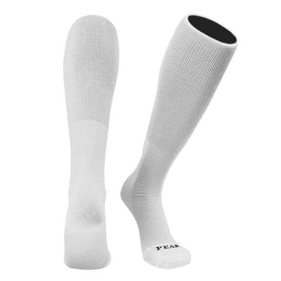 Pear Sox ID Knee High Long Tube Socks for Baseball Football Soccer (White, L)