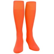 Pear Sox Ultralite Knee High Long Baseball Football Tube Socks, Neon Orange (XS)