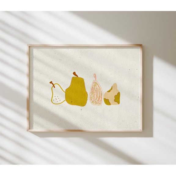 Pear Still Life Quirky Kitchen Wall Decor