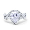 thumbnail image 1 of Pear Teardrop Engagement Ring CZ 925 Sterling Silver Size 6, 1 of 4