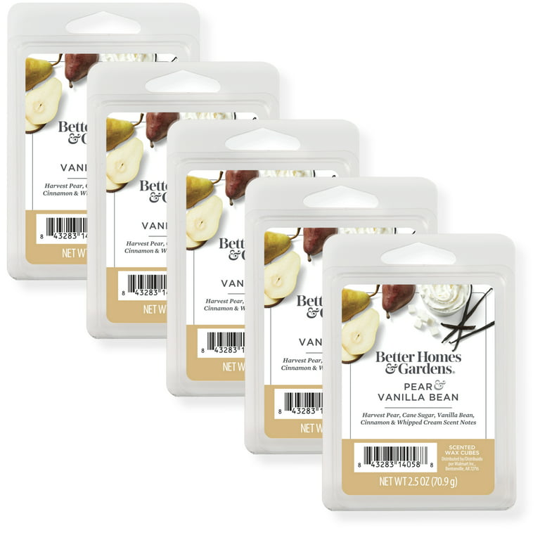 Vanilla Bean Wax Melts Bulk Pack - 4 Highly Scented Bars - Made with Natural Oils - Bakery & Food Air Freshener Cubes Collection