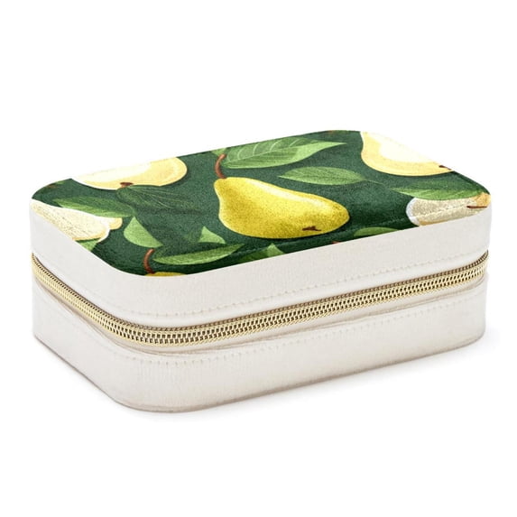 Pear Velvet Portable Storage Box with Removable Compartment – Jewelry Display, Earring Holder, Necklace Holder – Great Gift