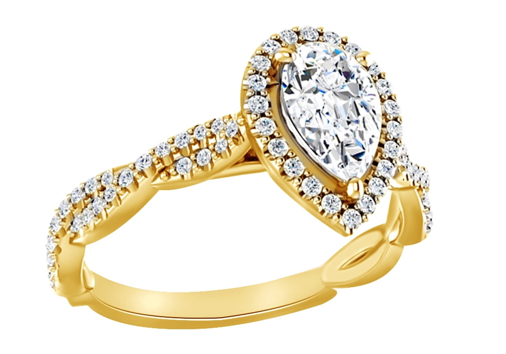 1/6 Carat Natural Diamond Snowflake Ring | 14k Gold Over Sterling Silver, I-J Color, 0.16 CTTW - View #12