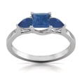 thumbnail image 1 of Pear and Princess Cut Natural Sapphire Gemstone Ring in 14K White Gold (Size: 6), 1 of 6