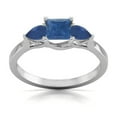 thumbnail image 1 of Pear and Princess Cut Natural Sapphire Gemstone Ring in 14K White Gold (Size: 7.5), 1 of 6