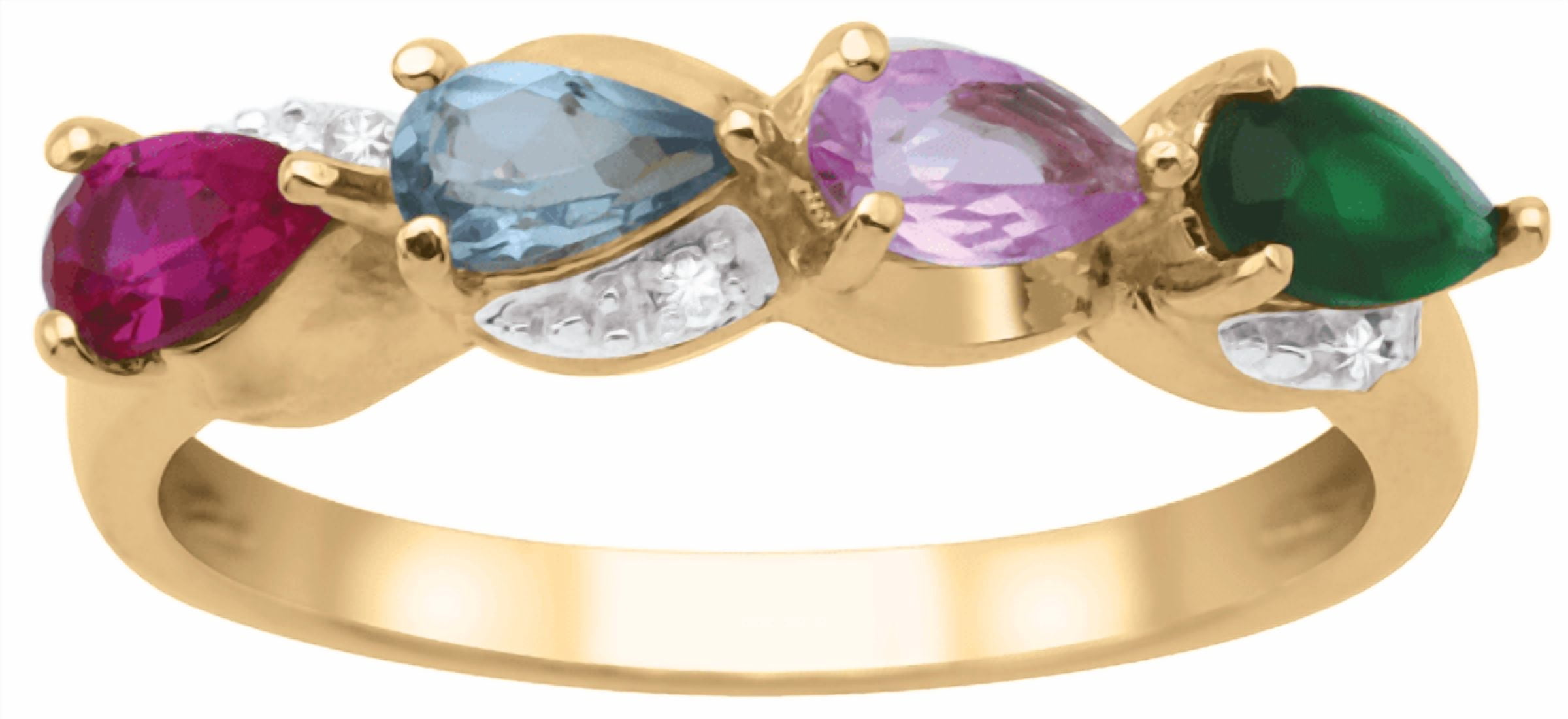 Pear wave birthstone ring by Jewelster