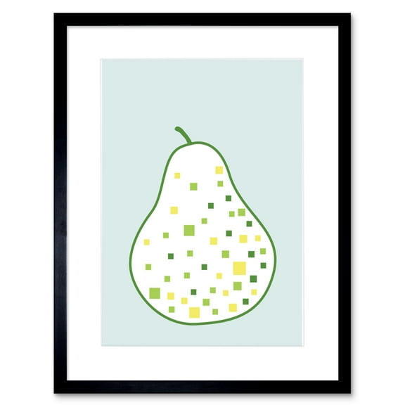 Pear with Shapes Framed Wall Art Print