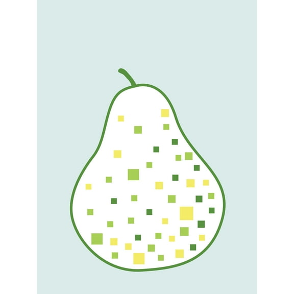 Pear with Shapes Large Wall Art Print