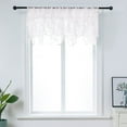 thumbnail image 1 of PearAge Ruffled Voile Semi Sheer,Window Curtain Valance Treatment for Kitchen,50"W x 16"L White 1PC, 1 of 5