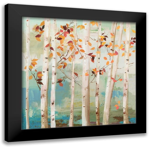 Pearce, Allison 12x12 Black Modern Framed Museum Art Print Titled - Fall Birch Trees