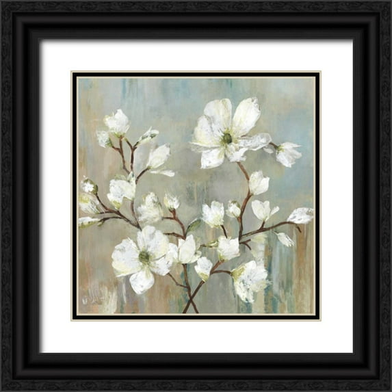 Pearce, Allison 12x12 Black Ornate Wood Framed with Double Matting Museum Art Print Titled - Sweetbay Magnolia II - Mini