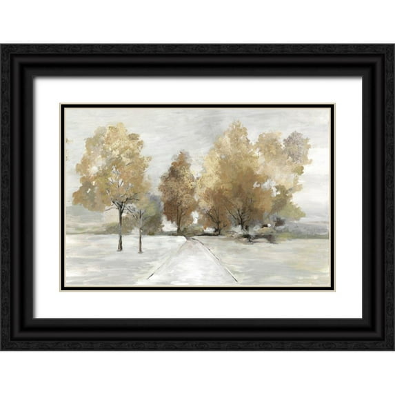 Pearce, Allison 14x11 Black Ornate Wood Framed with Double Matting Museum Art Print Titled - Trail Under the Trees