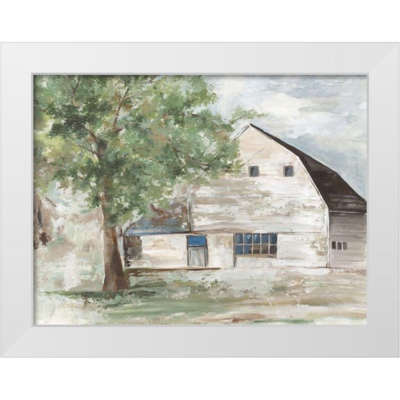 Pearce, Allison 14x12 White Modern Wood Framed Museum Art Print Titled - White Farm Barn