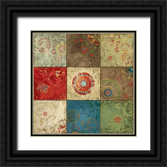 Pearce, Allison 20x20 Black Ornate Wood Framed with Double Matting Museum Art Print Titled - Suzani I