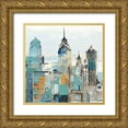 thumbnail image 1 of Pearce, Allison 20x20 Gold Ornate Wood Framed with Double Matting Museum Art Print Titled - Teal City II, 1 of 4