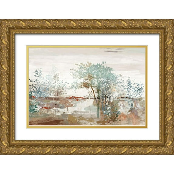 Pearce, Allison 24x17 Gold Ornate Wood Framed with Double Matting Museum Art Print Titled - Autumn Silence
