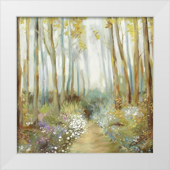 Pearce, Allison 26x26 White Modern Wood Framed Museum Art Print Titled - Misty Trees