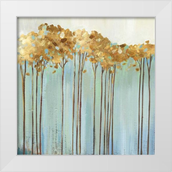 Pearce, Allison 26x26 White Modern Wood Framed Museum Art Print Titled - Teal Trees I
