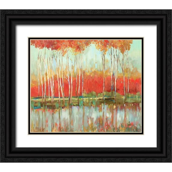 Pearce, Allison 30x26 Black Ornate Wood Framed with Double Matting Museum Art Print Titled - Red Horizon
