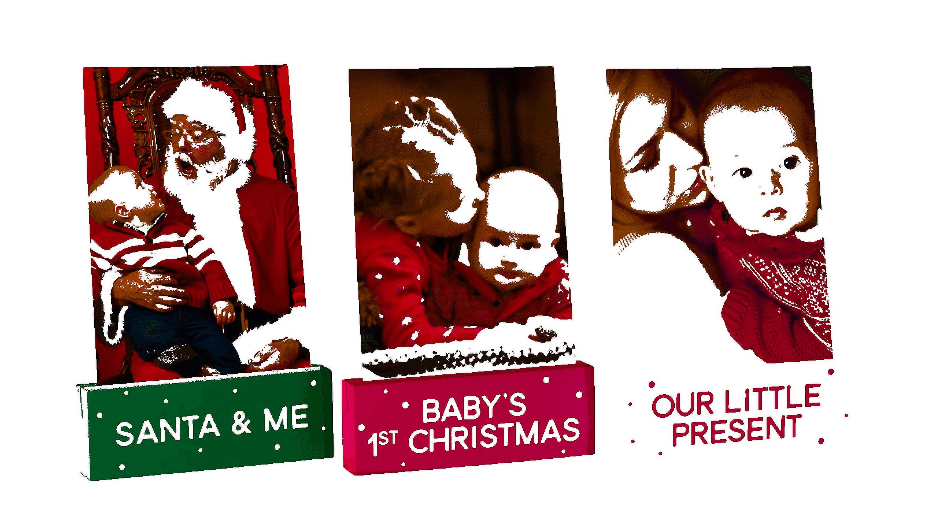 Pearhead Baby Wooden Holiday Christmas Photo Frame Stands