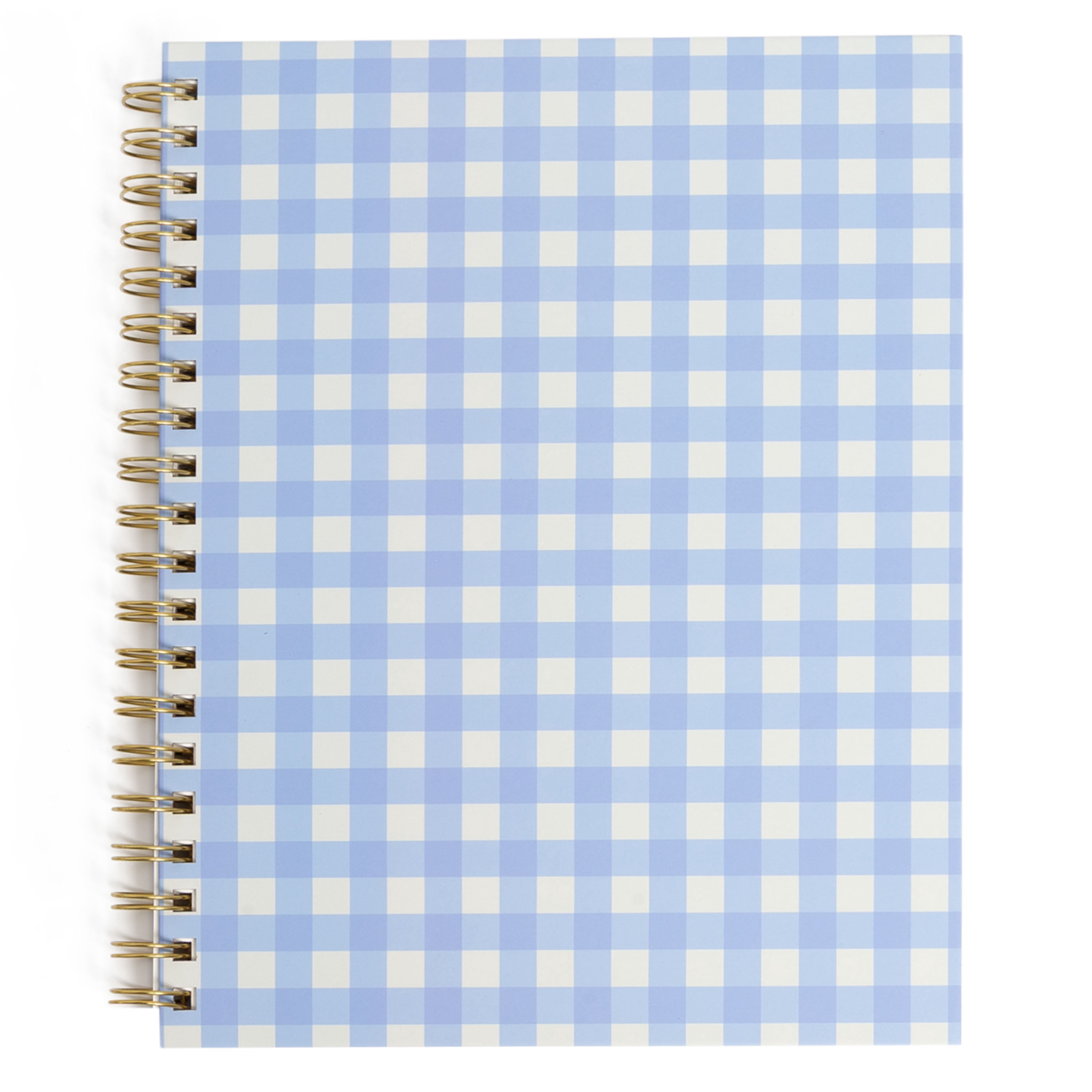Pearhead Blue Gingham College Ruled Spiral Notebook with Hardcover, 8 x ...