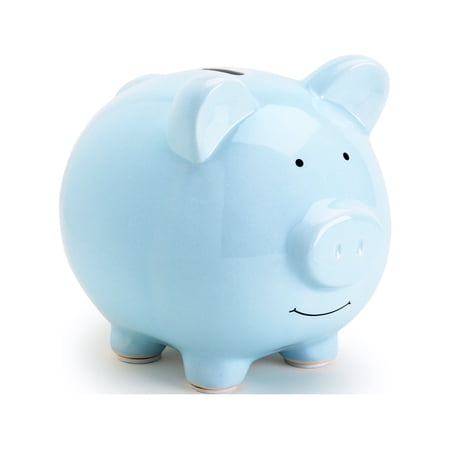 Pearhead Ceramic Piggy Bank, Blue