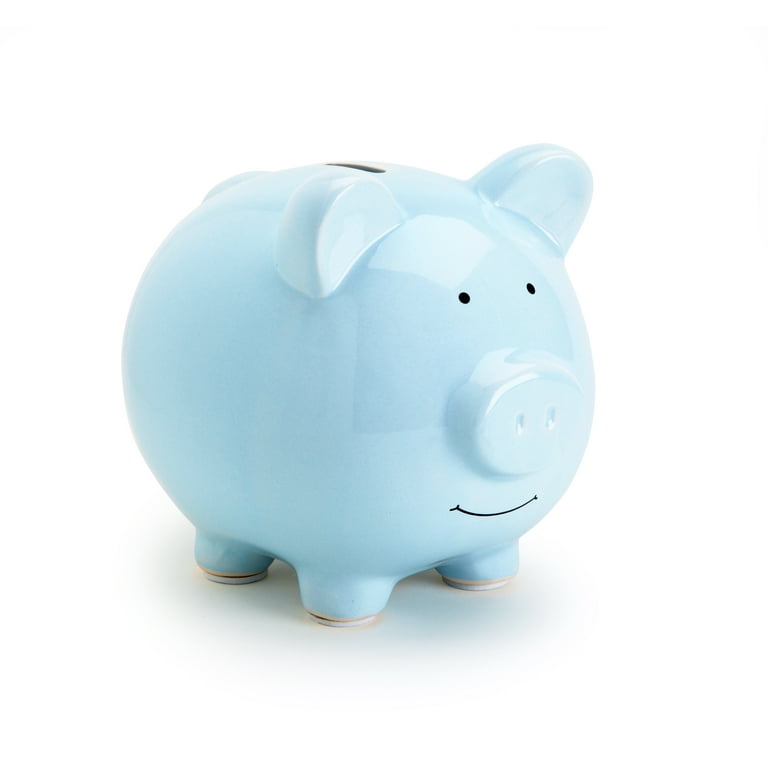 Pearhead Ceramic Piggy Bank, Blue - Walmart.com