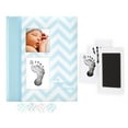 thumbnail image 1 of Pearhead Chevron Baby Memory Book and Clean Touch Ink Pad, Blue, 1 of 19