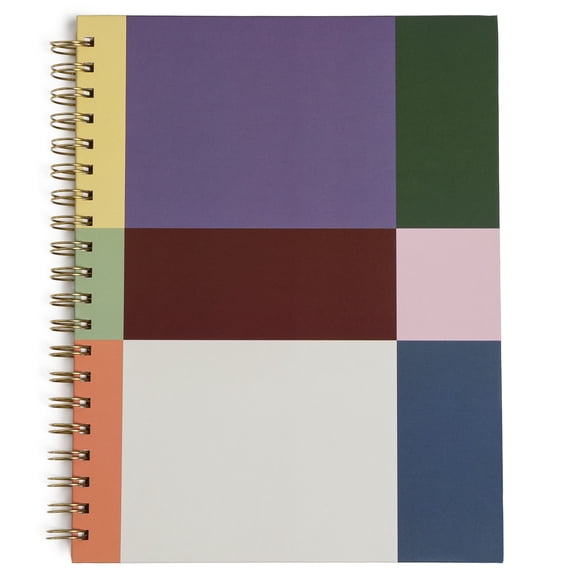 Pearhead Color Block Hardcover Spiral Notebook, 200 College Ruled Pages, 8 x 10.5"