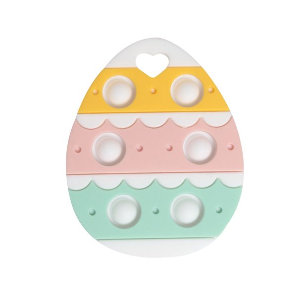 Pearhead Easter Egg Silicone Baby Teether, Teething Toy for Babies