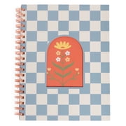 Pearhead Flower Checkered Spiral Notebook, College Ruled, 8 x 10.5