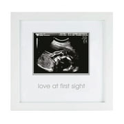 Pearhead Love at First Sight Sonogram Keepsake Picture Frame, Baby Ultrasound, White, 4”W x 3”H Photo Insert